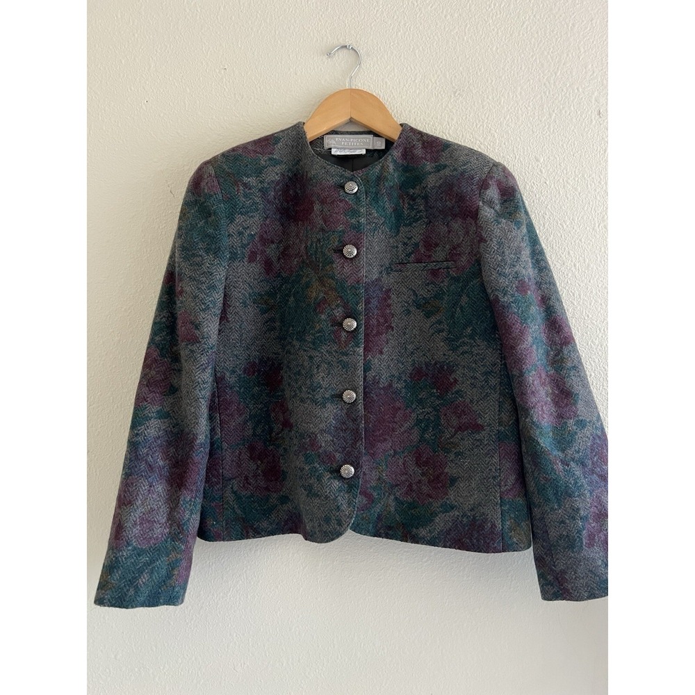 Evan Picone x Lord & Taylor Vintage Wool Bled  Jacket Size 10 Petite Whimsigoth